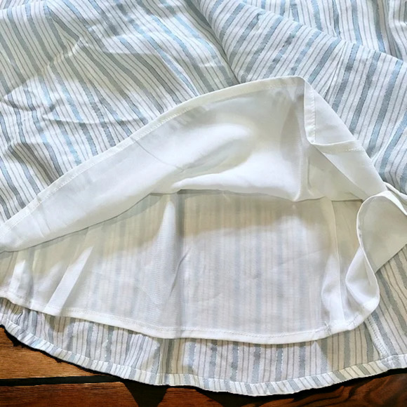 (70% OFF) NWT For Love & Lemons Leslie Blue Striped Puff Sleeve Mini Dress - Picture 4 of 7